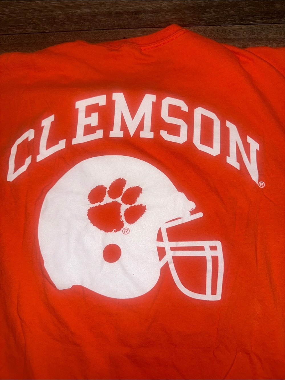 Anvil Bright Orange Short-Sleeve T-Shirt with White Helmet Graphic - Picture 6 of 8